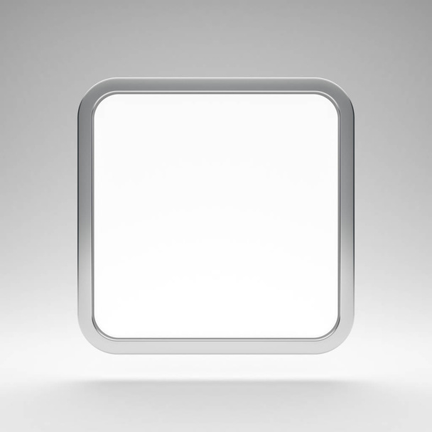 Пустой квадратный белый экран с металлической рамой
 - Фото, изображение