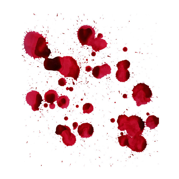 Salpicaduras de sangre. Imagen vectorial aislada sobre fondo blanco
. - Vector, Imagen