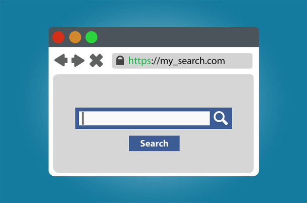 Motor de búsqueda abierto en la ventana del navegador
 - Vector, Imagen