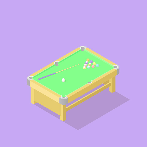 Low poly isometric pool table - ベクター画像