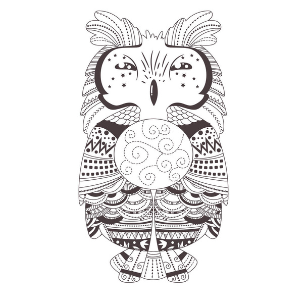 Owl. Silhouette. Black - Vetor, Imagem