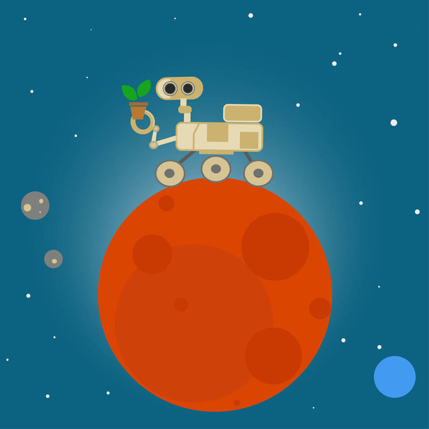 Rover en Marte en estilo de dibujos animados
 - Vector, imagen