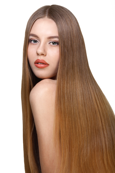 hosszú szőke hajú lány - Fotó, kép