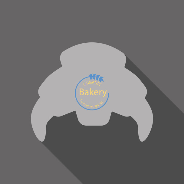 Ícone de Croissant em estilo plano isolado na ilustração vetorial de fundo
 - Vetor, Imagem