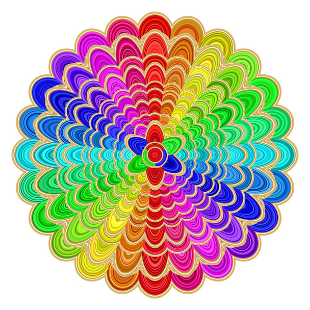 Abstracte bloemen mandala sieraad design - circulaire liefde concept vectorafbeelding - Vector, afbeelding