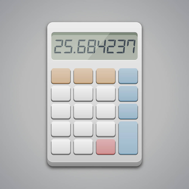 Kleurrijke calculatorpictogram op grijze achtergrond - Vector, afbeelding