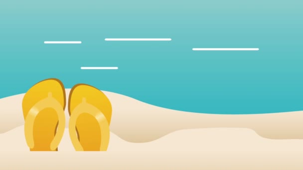 Flip flop papucs a beach Hd felbontású - Felvétel, videó