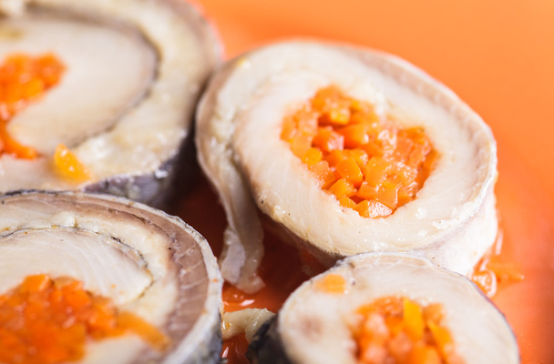 Herring rolls with carrot - Photo, image