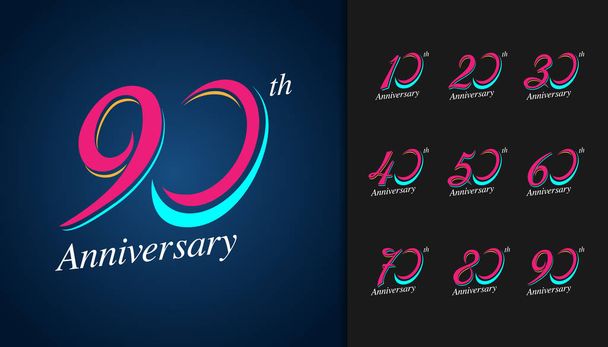 Set di logotipi dell'anniversario. Colorate icone della celebrazione dell'anniversario
. - Vettoriali, immagini