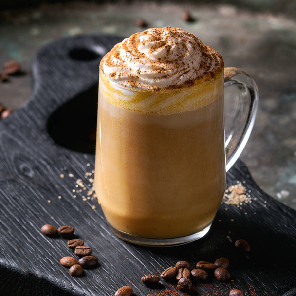Glass of pumpkin latte - Zdjęcie, obraz