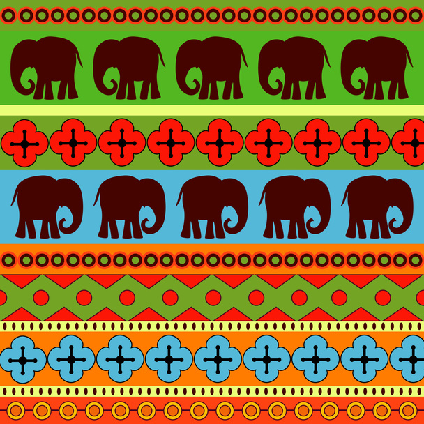Vector background with elephants. - Vector, Image
