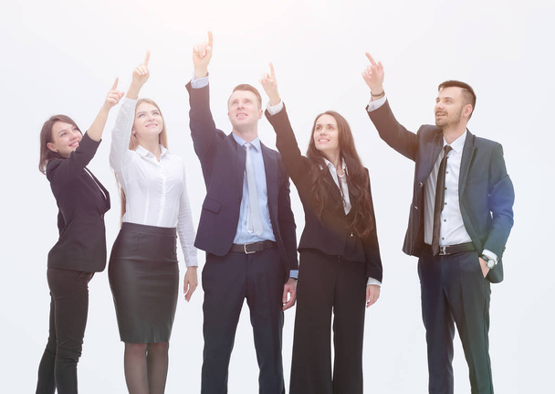 business team pointing hands forward - Foto, Imagem