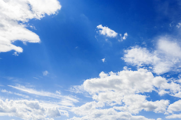 Blue sky background with tiny clouds - Zdjęcie, obraz