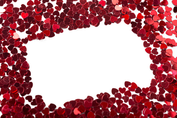 red heart-shaped paillettes - Fotoğraf, Görsel