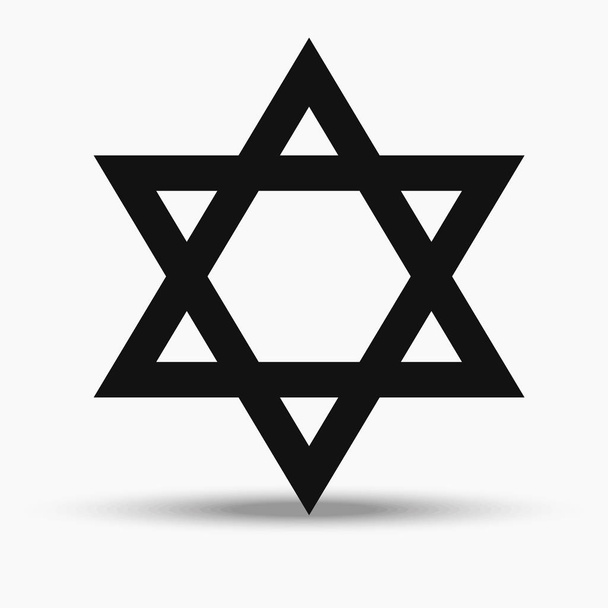 Židovský náboženský symbol - Davidova hvězda - Vektor, obrázek