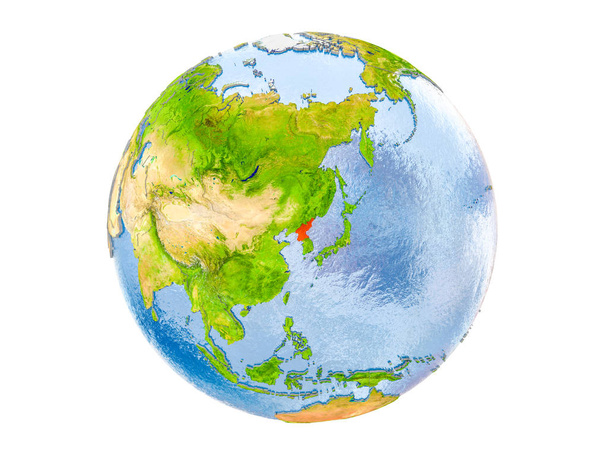 КНДР на глобус ізольовані - Фото, зображення