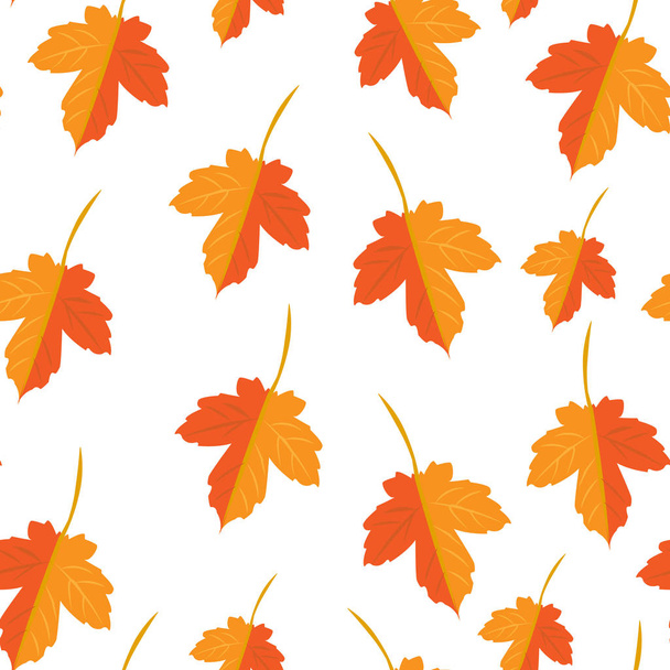seamless vector pattern with colorful oak autumn leaves - Vektori, kuva