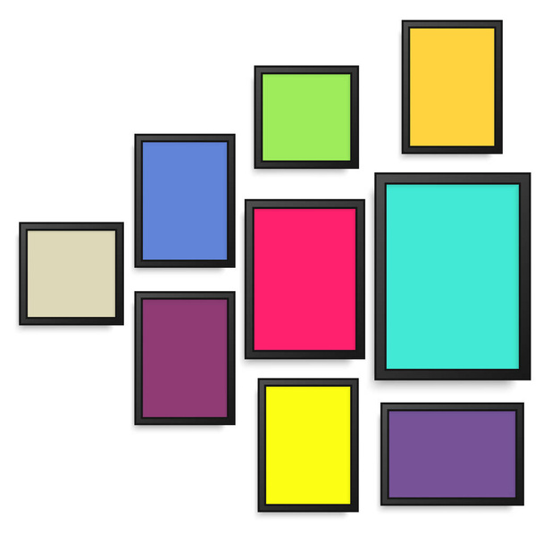 Set of colorful photo frames. Vector. - Vector, Image