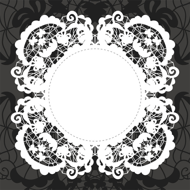 Elegant doily on lace gentle background - Вектор, зображення