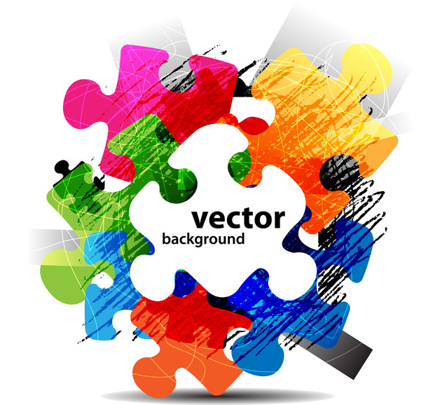 Abstract puzzle shape colorful vector design - Wektor, obraz