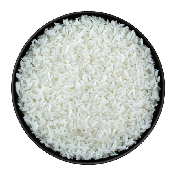 Rice in black plate - Photo, Image