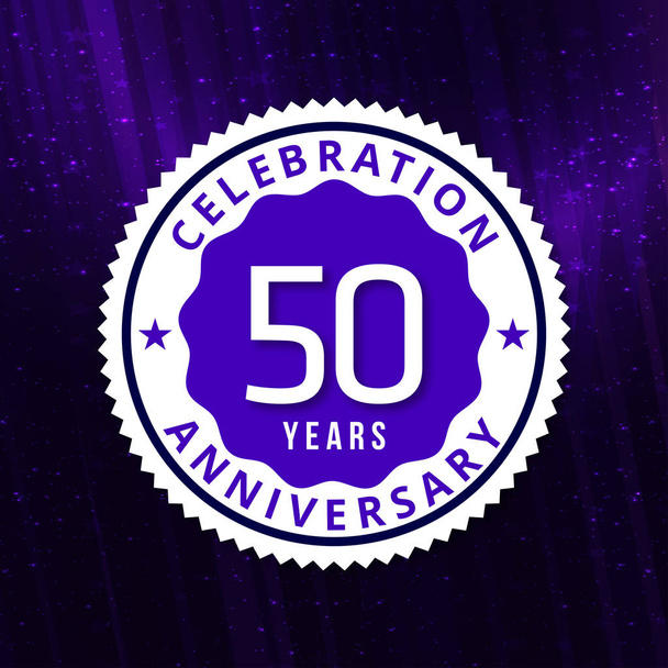 50 years anniversary card, colorful vector illustration  - Vector, Image