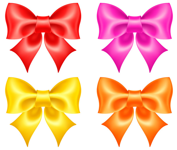 Collection of colored bows - Vector, Image