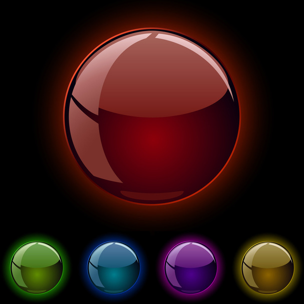 Glass shiny glowing spheres - Vector, imagen