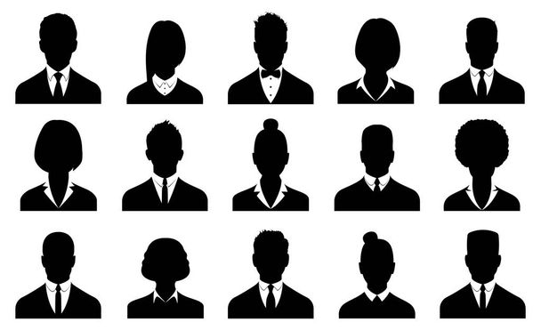 Üzleti avatarok, ikonok profil beállítása - Vektor, kép