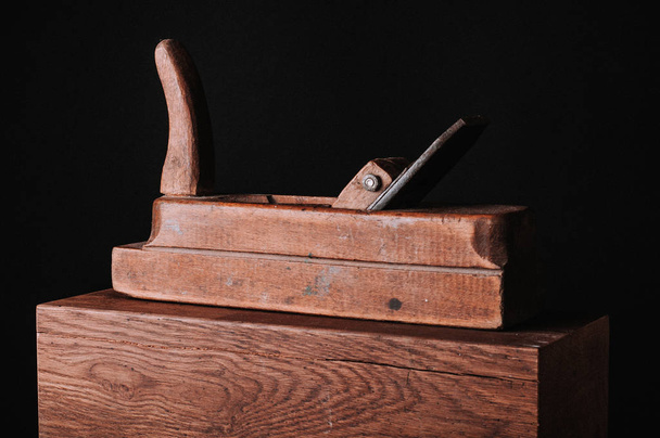 wooden block plane with blade and handle - Foto, immagini