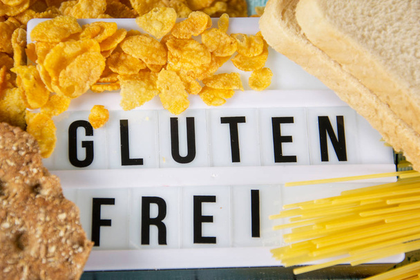 gluten written on a lightbox - Photo, Image