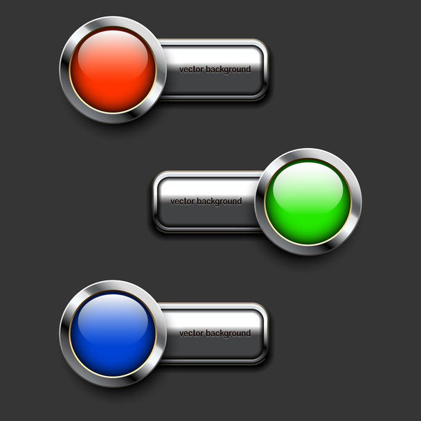 3 つの色のボタン - ベクター画像