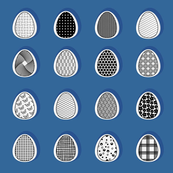 Черно-белые пасхальные яйца
 - Вектор,изображение