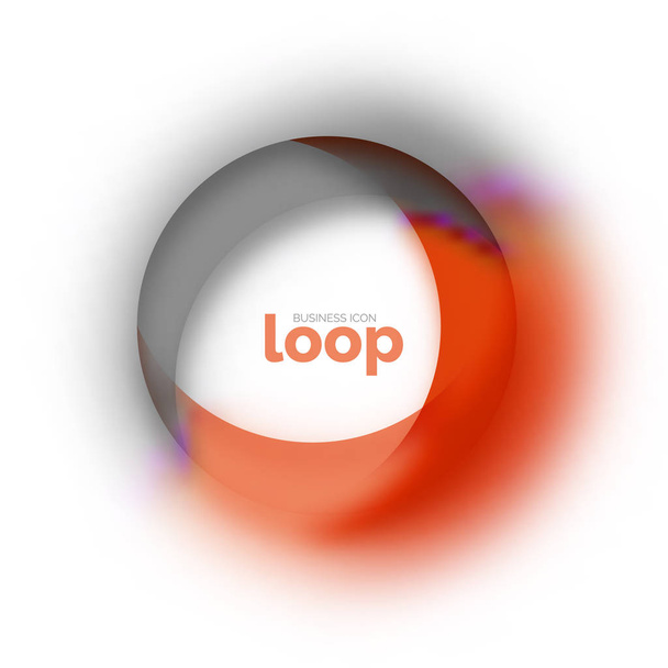 Бізнес значок циклу, створений зі скляними прозорими кольоровими формами
 - Вектор, зображення