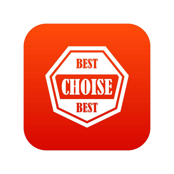 Best choise label icon digital red - Вектор, зображення