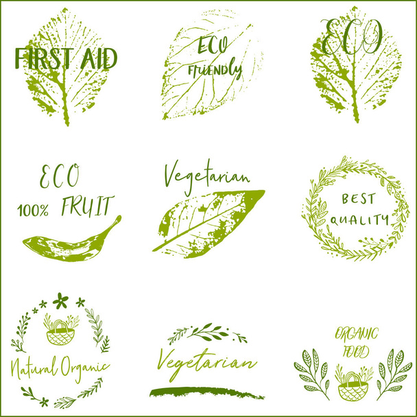 Bio, Ecología, logos e iconos orgánicos, etiquetas, etiquetas
. - Vector, imagen