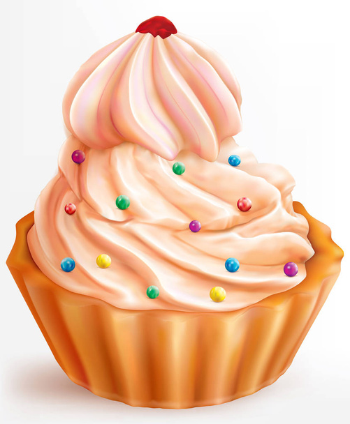 Light pink cupcake - Vektori, kuva