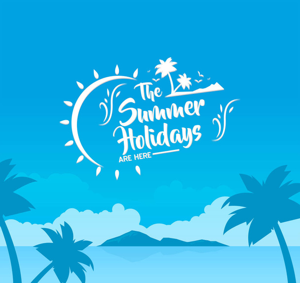 holidays background summer vacation travel beach palm sun - Vektor, Bild