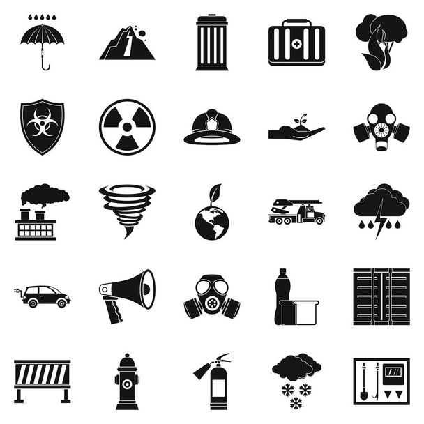 Affliction icons set, simple style - Vector, Image