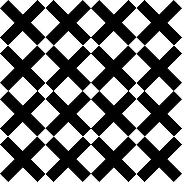 Carrelage noir et blanc x motif vectoriel croix - Vecteur, image