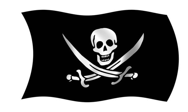 mává pirátská vlajka ve větru - Fotografie, Obrázek