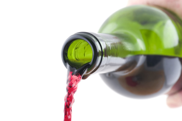 κόκκινο κρασί μπουκάλι σε λευκό - Φωτογραφία, εικόνα