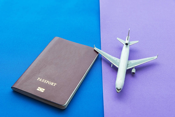 book and passport on bokeh background. Thailand passport - Foto, imagen