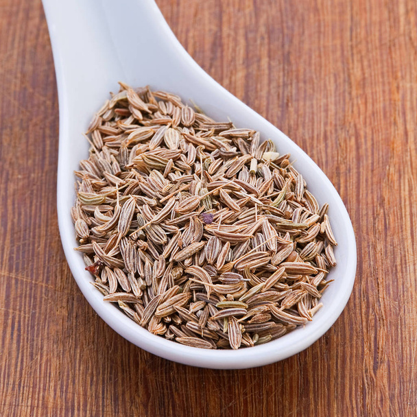 Closeup de sementes de cominho
 - Foto, Imagem