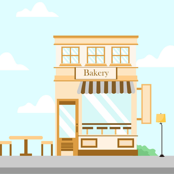 Bakery Store Front Building Background Illustration - Vector, Image