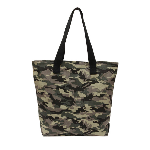 recycled cotton tote camouflage on white background - Photo, Image
