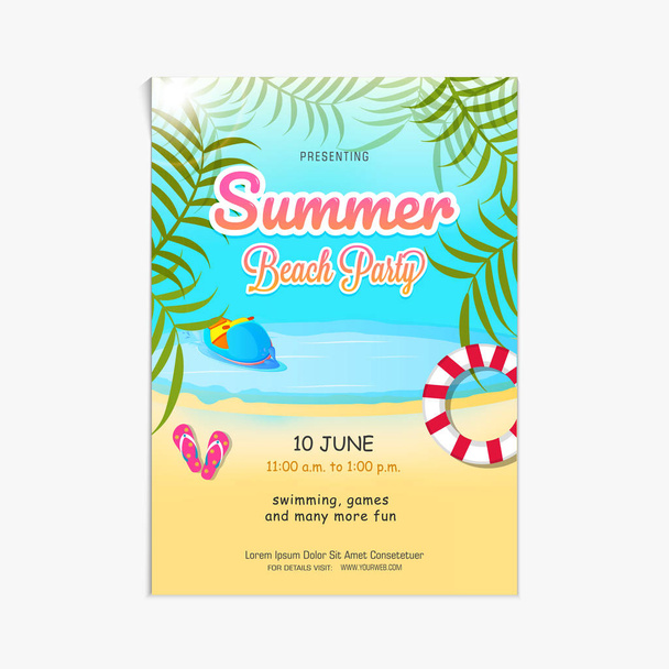 Summer camp poster, flyer or banner design. - Vecteur, image