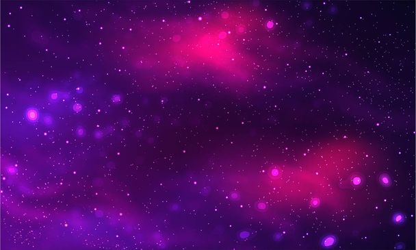 Фон космической галактики с туманностью, звездной пылью и ярким синином
 - Вектор,изображение