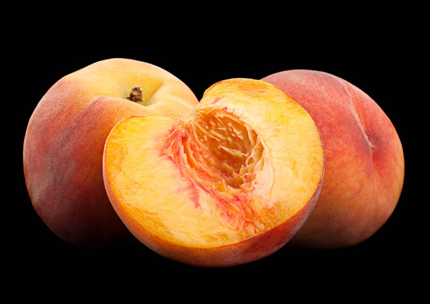 Peach fruit on black  - Photo, Image