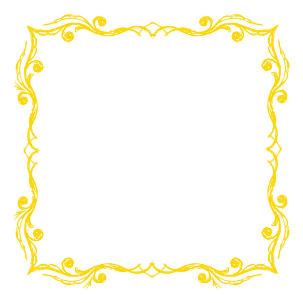 Golden frame vector - Vektör, Görsel